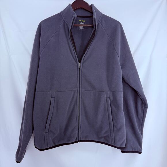 Tekgear Front Zip Fleece Jacket Gray Mens Medium NWT Fall Lightweight Outerwear - Picture 1 of 4
